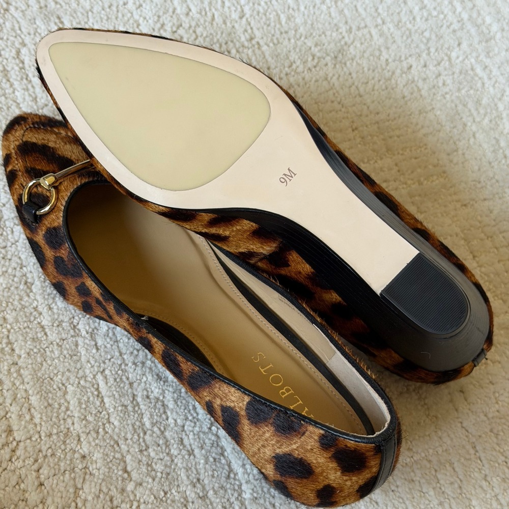 Talbots Leopard Print Pointed Toe Wedges with Gold Hardware - Picture 4 of 14